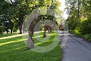 Oslo, Norway. A giant sculptures of maple fruit.