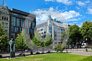 Statue of Carl Joachim Hambro in Oslo, Norway