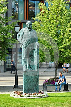 Statue of Carl Joachim Hambro in Oslo, Norway