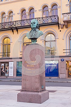 Bust of Johan Herman Wessel at Wessels plass in Oslo.