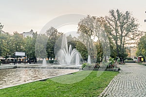 Fountain at Eidsvolls plass Eidsvoll Square