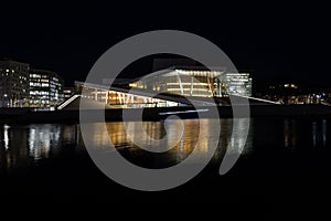 Oslo Opera House Reflecting on Water at Night