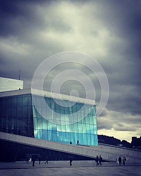 Oslo opera house sunset