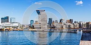 Oslo skyline modern city architecture buildings in new Bjorvika District with Munch Museum panorama in Norway