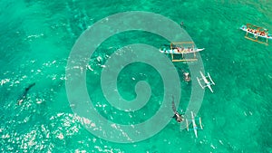 Oslob whale shark watching in Philippines, Cebu Island.