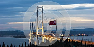 Osman Gazi Bridge in Izmit, Kocaeli, Turkey photo