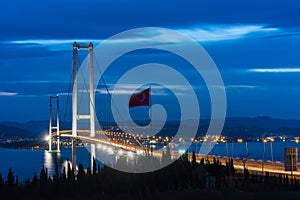 Osman Gazi Bridge in Izmit, Kocaeli, Turkey photo