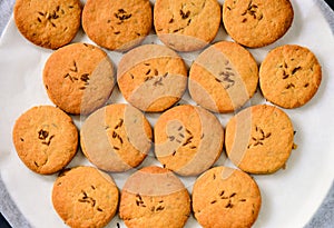 Osmania biscuits -Indian cookies or jeera biscuits photo