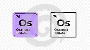 Osmium, chemical element of the periodic table vector design