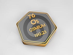 Osmium - Os - chemical element periodic table hexagonal shape photo