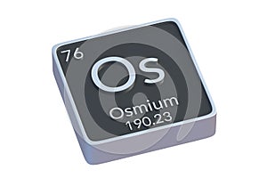 Osmium Os chemical element of periodic table isolated on white background