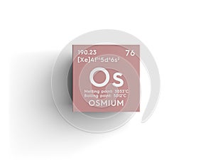 Osmium. Transition metals. Chemical Element of Mendeleev\'s Periodic Table. 3D illustration