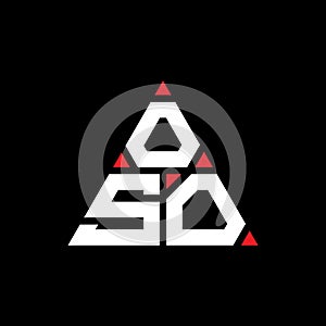 OSO triangle letter logo design with triangle shape. OSO triangle logo design monogram. OSO triangle vector logo template with red photo