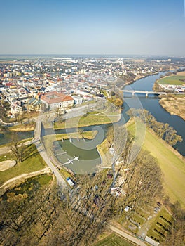Osobloga flows into Oder River in Krapkowice