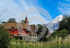 Osorno volcano summit near house