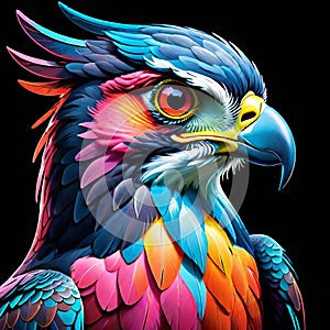 Osprey eagle hawk raptor popart bold color feather