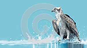 Osprey In Ice Water A Stunning Image With Risograph Ra 8800 Texture