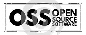 OSS - Open source software is software that is distributed with its source code, making it available for use, modification, and photo