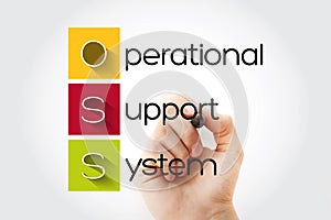 OSS - Operational Support System acronym with marker, technology concept background photo