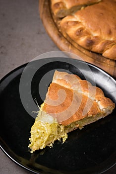 Ossetian pie is cut into pieces