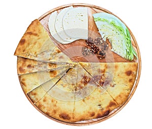 Ossetian pie on a white