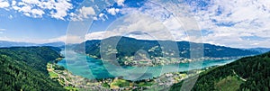 Ossiacher See in KÃ¤rnten. Scenic summertime panorama of Lake Ossiach