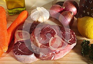 Ossobuco ingredients horizontal