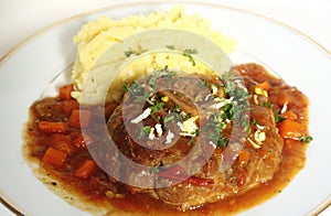 Ossobuco meal side view