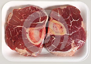 Ossobuco on a meat tray