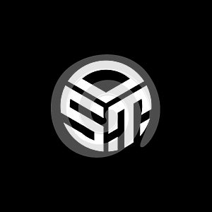 OST letter logo design on black background. OST creative initials letter logo concept. OST letter design photo