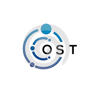 OST letter technology logo design on white background. OST creative initials letter IT logo concept. OST letter design
