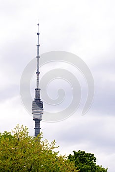 Ostankino TV Tower in Moscow. Close view of equipment