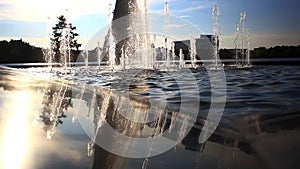 Ostankino TV tower in Moscow. Fountain on