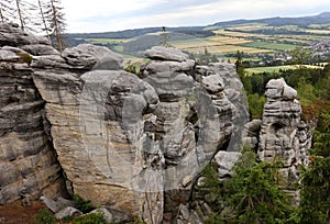 View of the rock towers in the Ostas area. photo