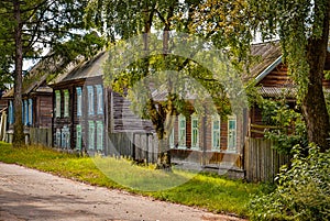 Old wooden houses in Ostashkov