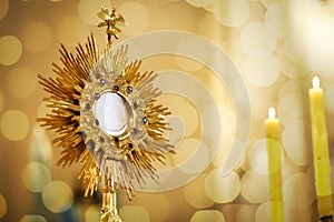 Ostensorial adoration in the catholic church photo