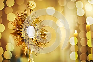 Ostensorial adoration in the catholic church photo