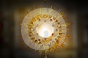 Ostensorial adoration in the catholic church photo