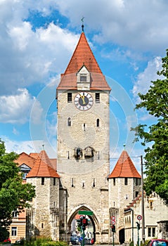 The Ostentor, a gate of the old town of Regensburg, Germany photo