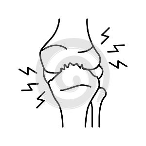 osteoarthritis health problem line icon vector illustration