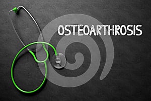 Osteoarthrosis - Text on Chalkboard. 3D Illustration. photo
