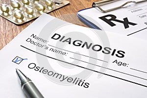 Osteomyelitis diagnosis. Medical papers in the clinic