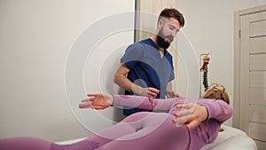 Osteopathy, alternative medicine, pain relief concept. Physiotherapy, injury