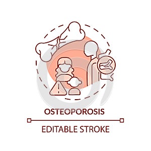 Osteoporosis red concept icon