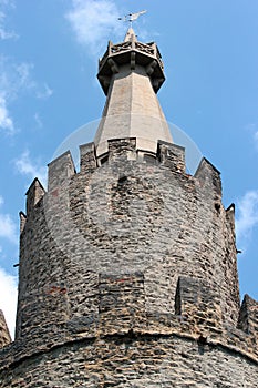 Osterburg Castle, a castle located conspicuously on a hill in the middle of the town of Weida in the county of Greiz in the German