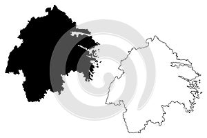 Ostergotland County Counties of Sweden, Kingdom of Sweden map vector illustration, scribble sketch Ã–stergÃ¶tland map