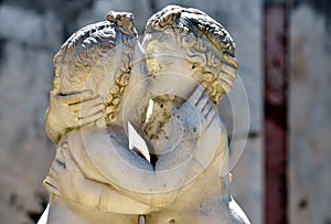 Ostia Antica, ancient Roman sculpture of Cupid and Psyche