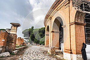 ostia antica port on the Tiber in Rome. Roman Archeology site