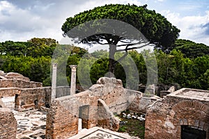 ostia antica port on the Tiber in Rome. Roman Archeology site