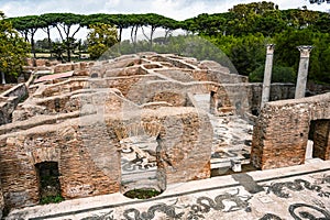 ostia antica port on the Tiber in Rome. Roman Archeology site